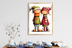 whimsical Christmas couple clipart Product Image 3