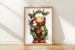 Whimsical Christmas Cow Clipart PNG Product Image 3