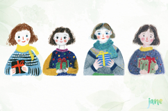 Whimsical Christmas Crayon Clipart Product Image 1