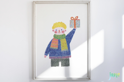 Whimsical Christmas Crayon Clipart Product Image 2