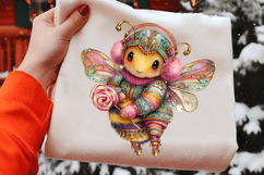 Whimsical Christmas Cute Bee Clipart Product Image 2