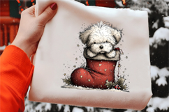 Whimsical Christmas Cute Dog Clipart Product Image 2