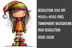 Whimsical Christmas cute girl Sublimation Product Image 2