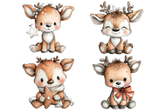 Whimsical Christmas Deer Clipart Product Image 2