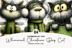 Whimsical Christmas Dog Cat Clipart Product Image 1