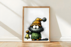 Whimsical Christmas Dog Cat Clipart Product Image 3