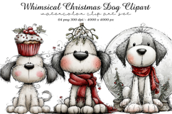 Whimsical Christmas Dog Clipart Product Image 1