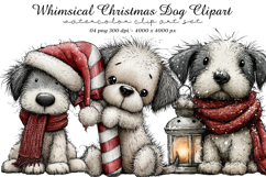 Whimsical Christmas Dog Clipart Product Image 1