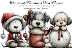 Whimsical Christmas Dog Clipart Product Image 1