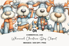 Whimsical Christmas Dog Clipart Product Image 1