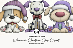 Whimsical Christmas Dog Clipart Product Image 1