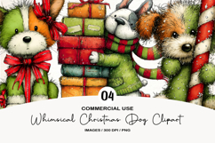 Whimsical Christmas Dog Clipart Product Image 1