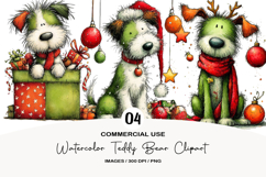 Whimsical Christmas Dog Clipart Product Image 1