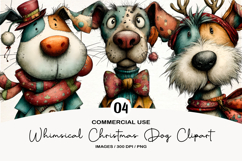 Whimsical Christmas Dog Clipart Product Image 1