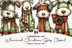 Whimsical Christmas Dog Clipart Product Image 1