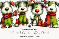 Whimsical Christmas Dog Clipart Product Image 1