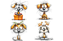Whimsical Christmas Dog Clipart Product Image 2