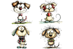 Whimsical Christmas Dog Clipart Product Image 2