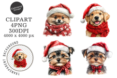 Whimsical Christmas Dogs Clipart Product Image 1