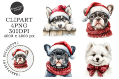 Whimsical Christmas Dogs Clipart Product Image 1