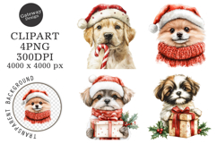 Whimsical Christmas Dogs Clipart Product Image 1