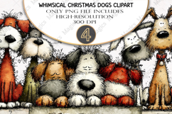 Whimsical Christmas Dogs Clipart Sublimation Product Image 1