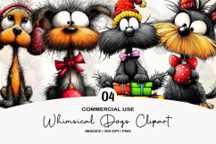 Whimsical Christmas Dogs Clipart Product Image 1