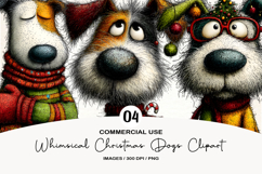 Whimsical Christmas Dogs Clipart Product Image 1