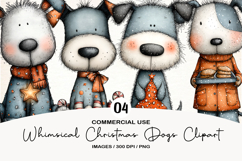 Whimsical Christmas Dogs Clipart Product Image 1