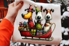Whimsical Christmas Dogs Clipart Product Image 2