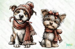 Whimsical Christmas Dogs Clipart Product Image 1