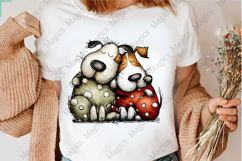 Whimsical Christmas Dogs Clipart Sublimation Product Image 3