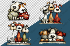 Whimsical Christmas Dogs Clipart Sublimation Product Image 4