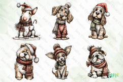 Whimsical Christmas Dogs Clipart Bundle Product Image 10