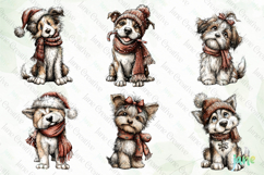 Whimsical Christmas Dogs Clipart Bundle Product Image 4