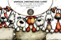 Whimsical Christmas Dogs Clipart Product Image 1