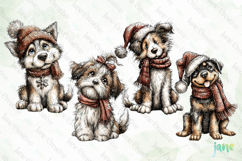 Whimsical Christmas Dogs Clipart Product Image 1