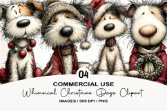 Whimsical Christmas Dogs Clipart PNG Product Image 1