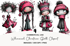 Whimsical Christmas Doll Clipart Product Image 1