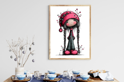 Whimsical Christmas Doll Clipart Product Image 3