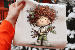 Whimsical Christmas Elf Boy Clipart Product Image 2