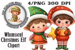 Whimsical Christmas Elf Clipart Product Image 1