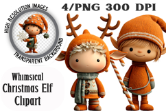 Whimsical Christmas Elf Clipart Product Image 1