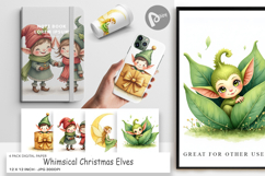 Whimsical Christmas Elves Digital Paper Product Image 1