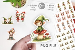 Whimsical Christmas Elves Sticker Product Image 1