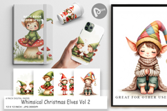 Whimsical Christmas Elves Digital Paper Product Image 1