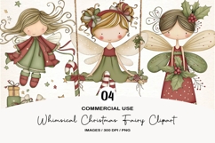 Whimsical Christmas Fairy Clipart Product Image 1