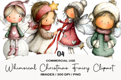 Whimsical Christmas Fairy Clipart Product Image 1