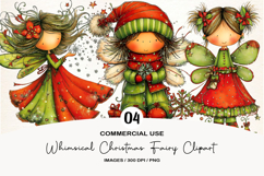 Whimsical Christmas Fairy Clipart Product Image 1