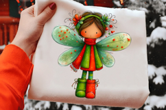 Whimsical Christmas Fairy Clipart Sublimation Product Image 2
